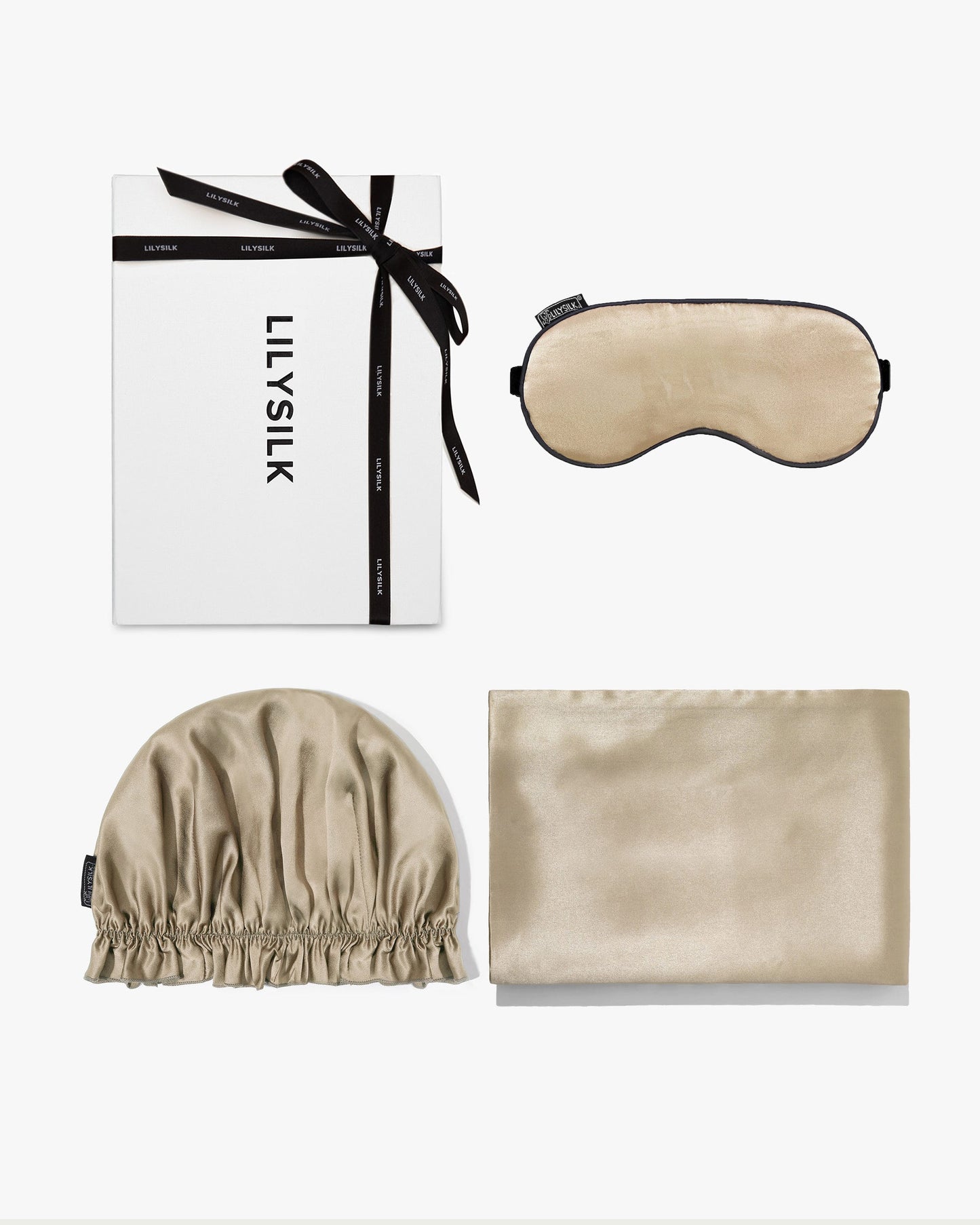 Monogrammiertes Seide Schönheit Schlaf Set