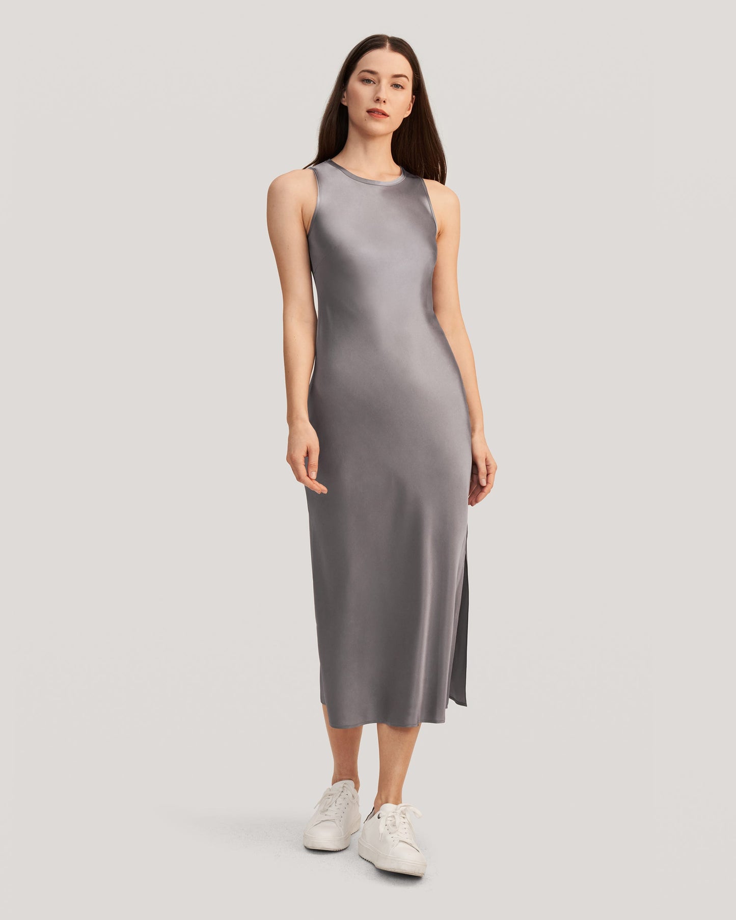 Slouchy Chic Bias Seide Maxikleid