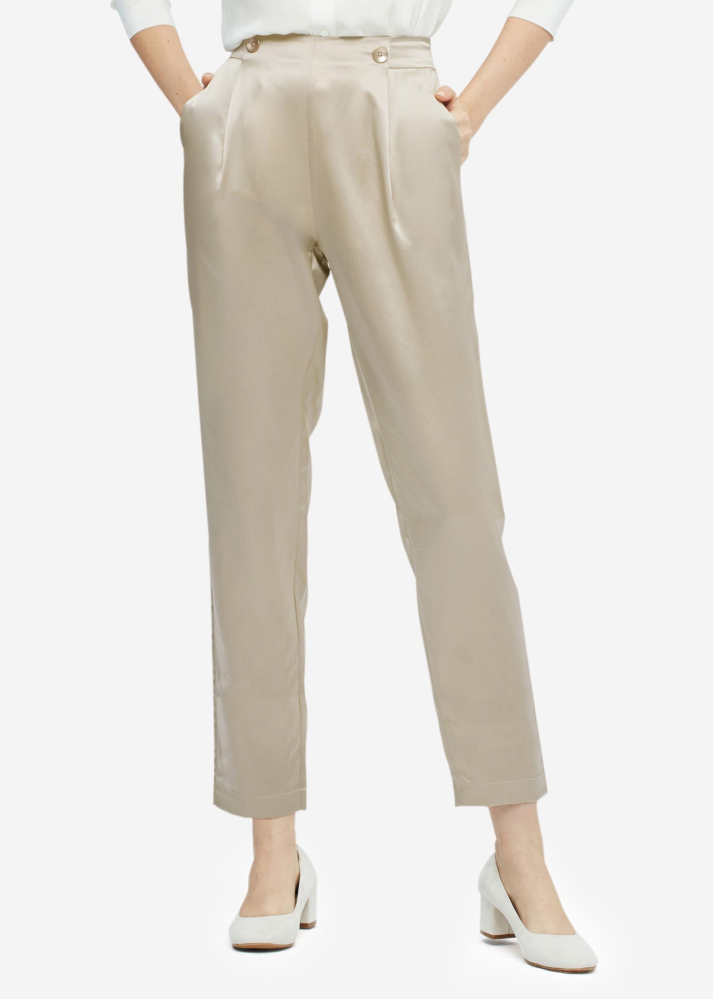 Frauen elegante elastische Taille Seidenhose
