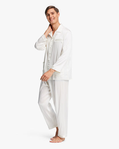 Dehnbare Herren Seidenpyjamas Set